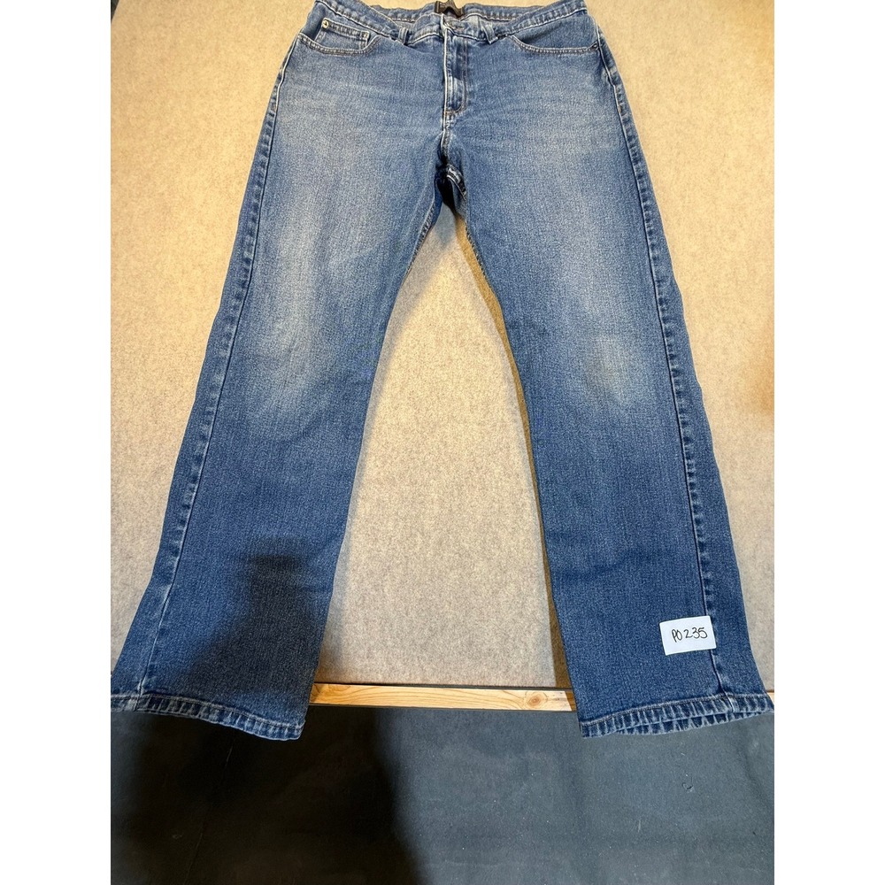 Pintlar Mens Straight Leg Jeans 36x32 Medium‎ Wash Blue 100% Cotton Denim